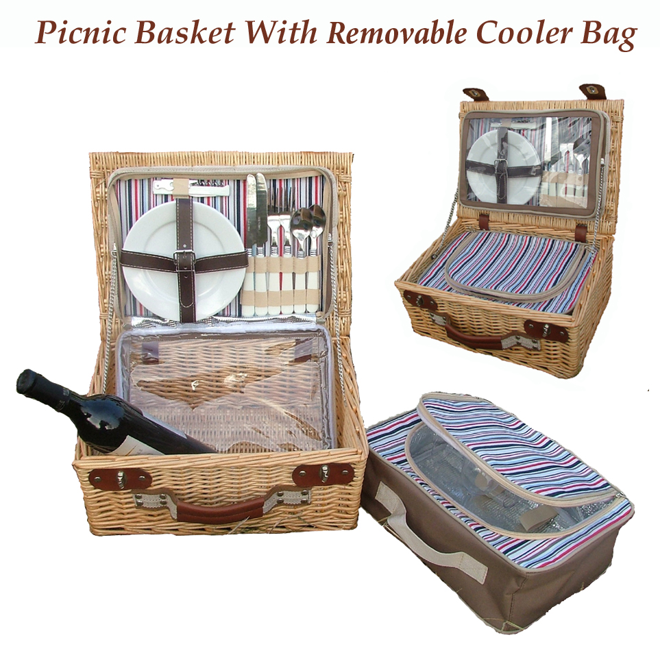 Picnic Basket with removable cooler bag
