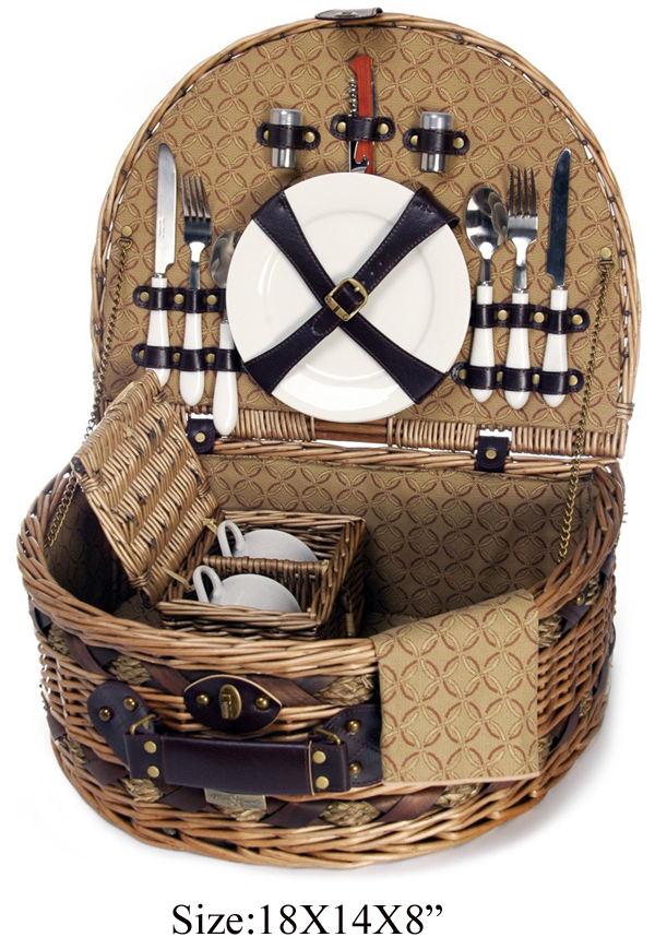 Half Moon shape picnic basket 2 persons