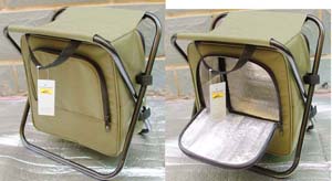 Food cooler bag with foldable stool